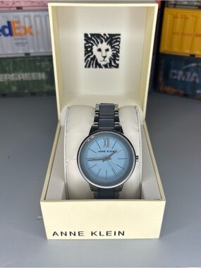 Anne Klein ladies Silver Watch with Light Blue Dial